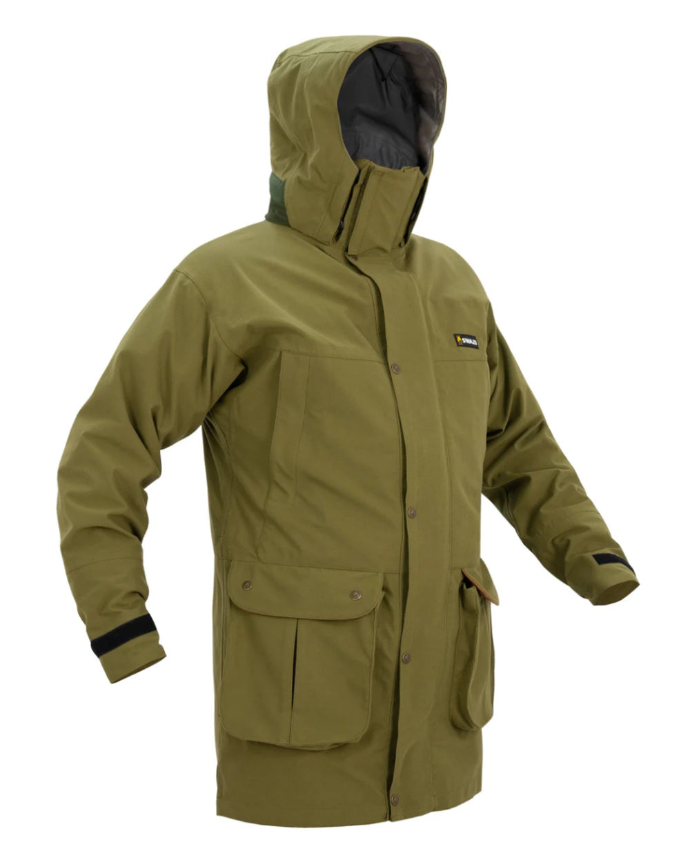 Tussock Green Coloured Swazi Wapiti Xp Jacket On A White Background 