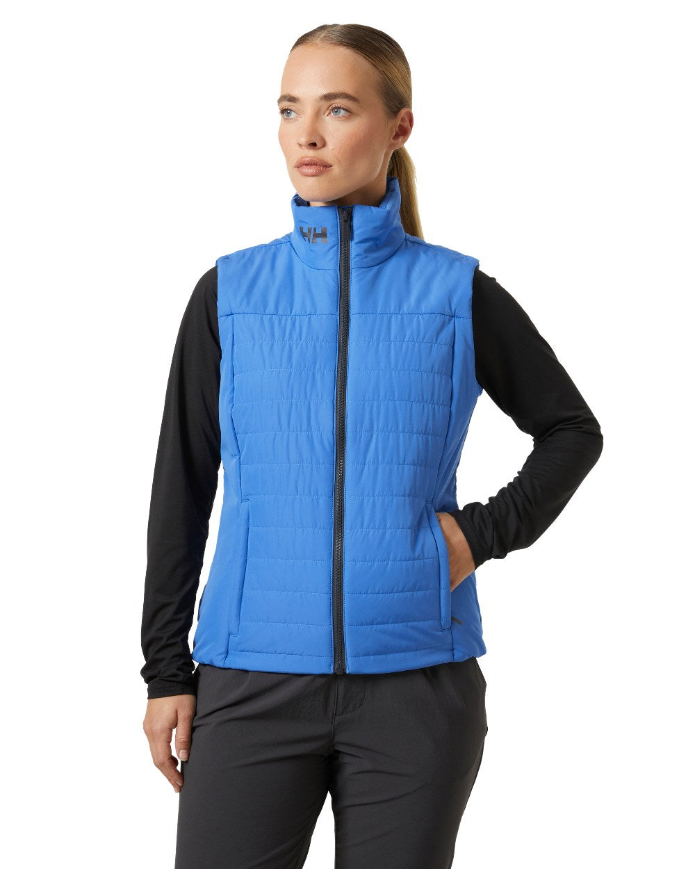 Ultra Blue Coloured Helly Hansen Womens Crew Insulated Vest 2.0 On A White Background 