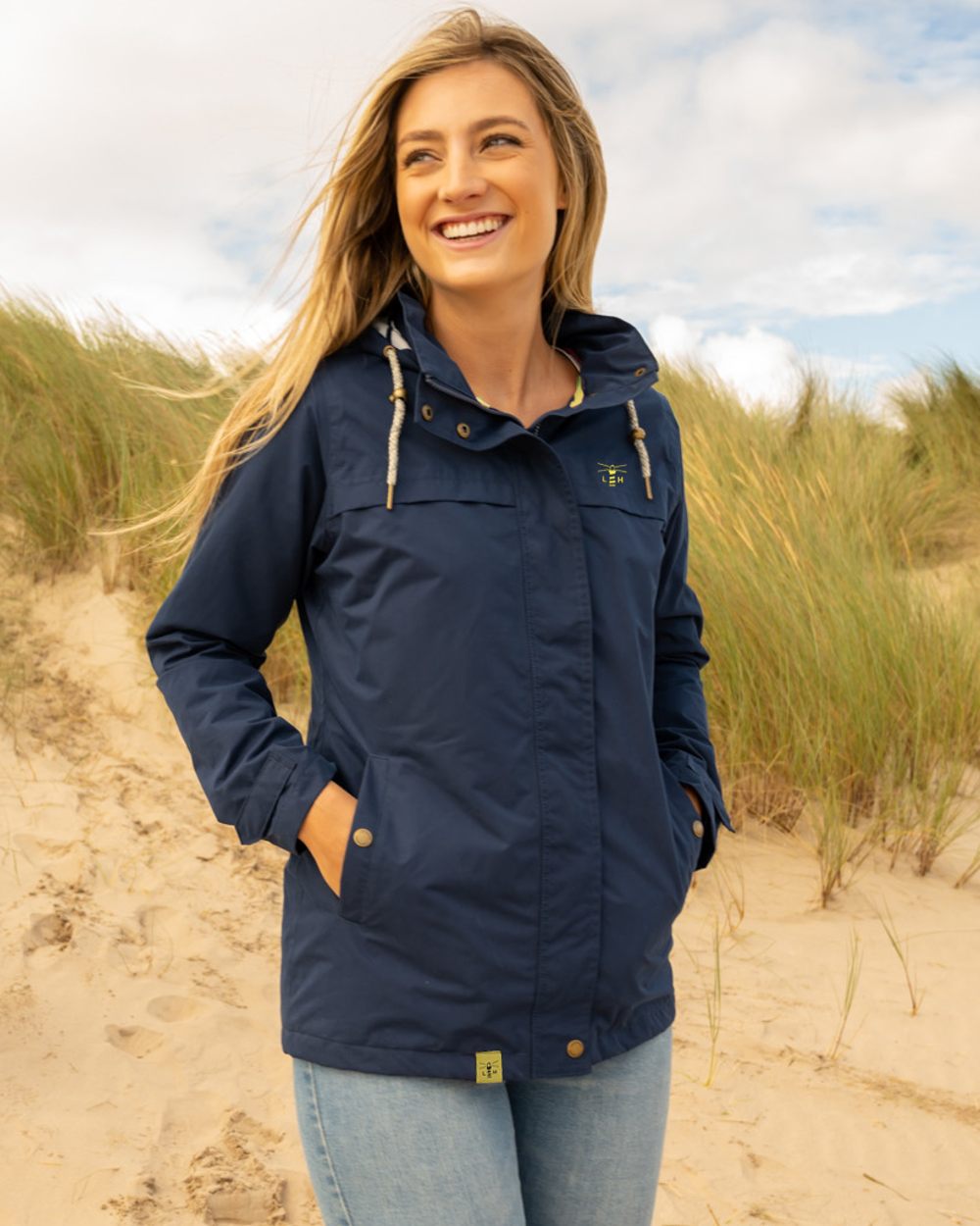 Lighthouse Beachcomber Womens Waterproof Jacket in Navy 