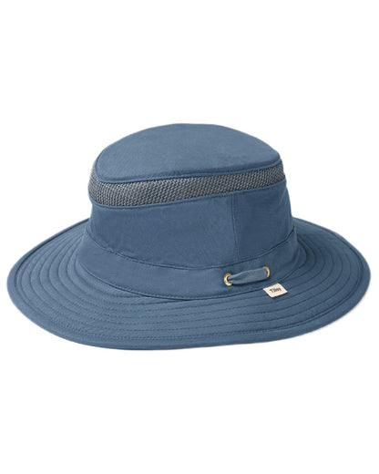 Mid Blue Coloured Tilley Airflo Organic T5MO Cotton Hat on white background 