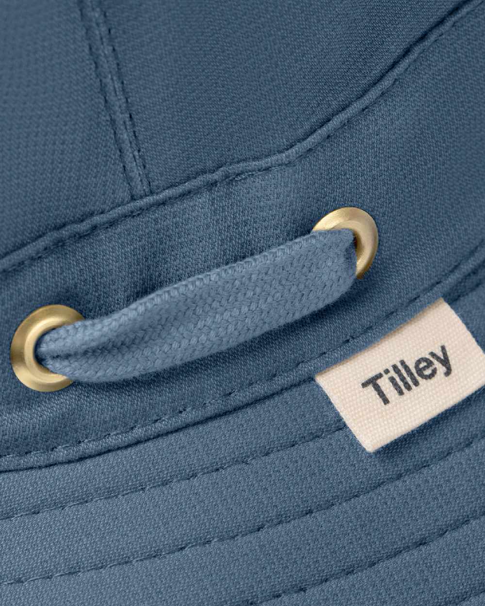 Mid Blue Coloured Tilley Airflo Organic T5MO Cotton Hat on white background 