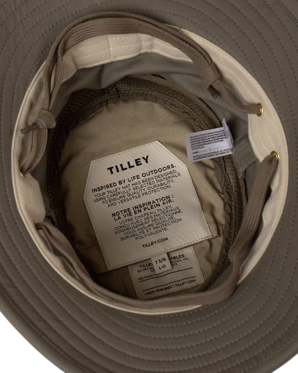 Olive Coloured Tilley Airflo Organic T5MO Cotton Hat on white background 