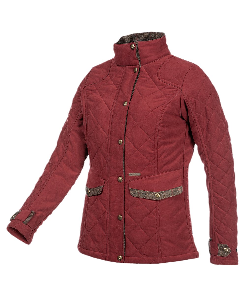 Burgundy Coloured Baleno Halifax Ladies Quilted Jacket on white background 