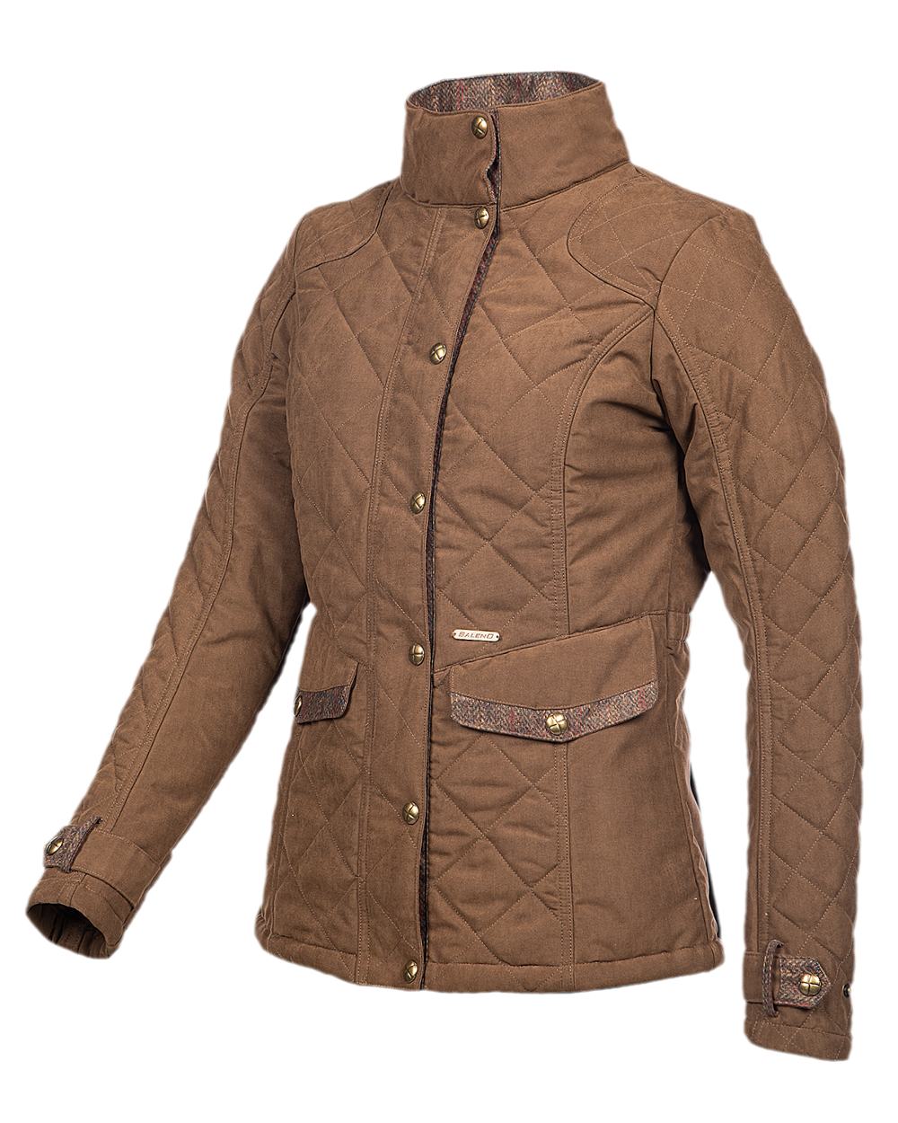 Earth Brown Coloured Baleno Halifax Ladies Quilted Jacket on white background 