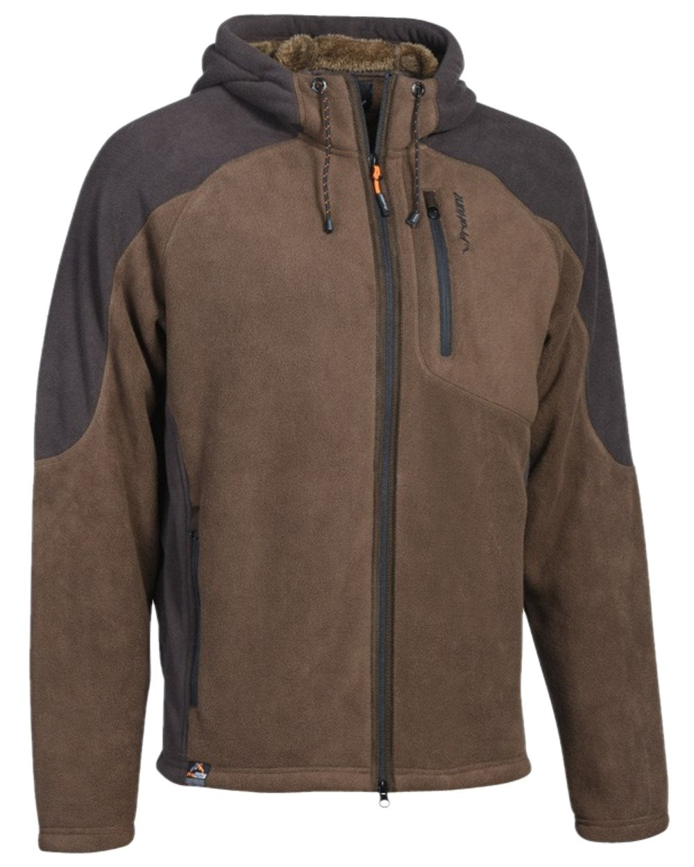 Brown Coloured Verney Carron Mens Buffalo Fleece Jacket on white background 