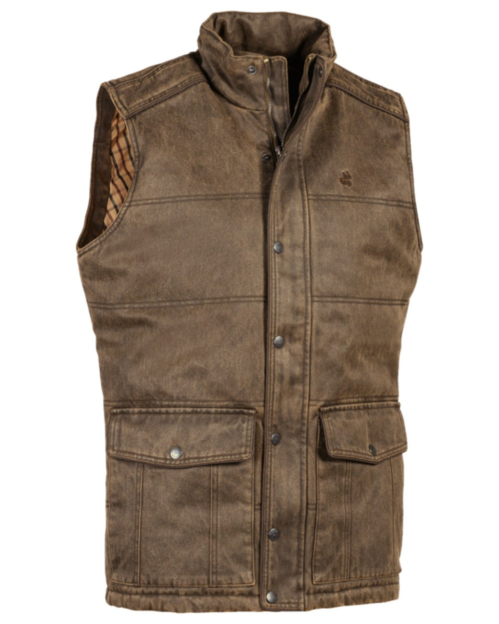 Brown Coloured Verney Carron Mens Fox Revival Bodywarmer on white background 
