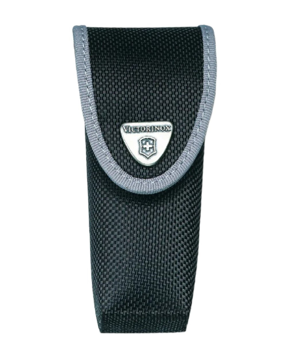 Black Coloured Victorinox Nylon Pouch with Belt Loop and Hook-and-Loop Fastener on white background 