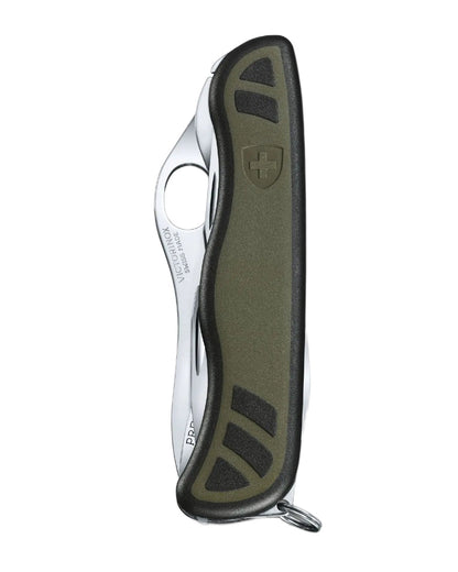 Green Coloured Victorinox Swiss Soldiers 08 Pocket Knife on white background 