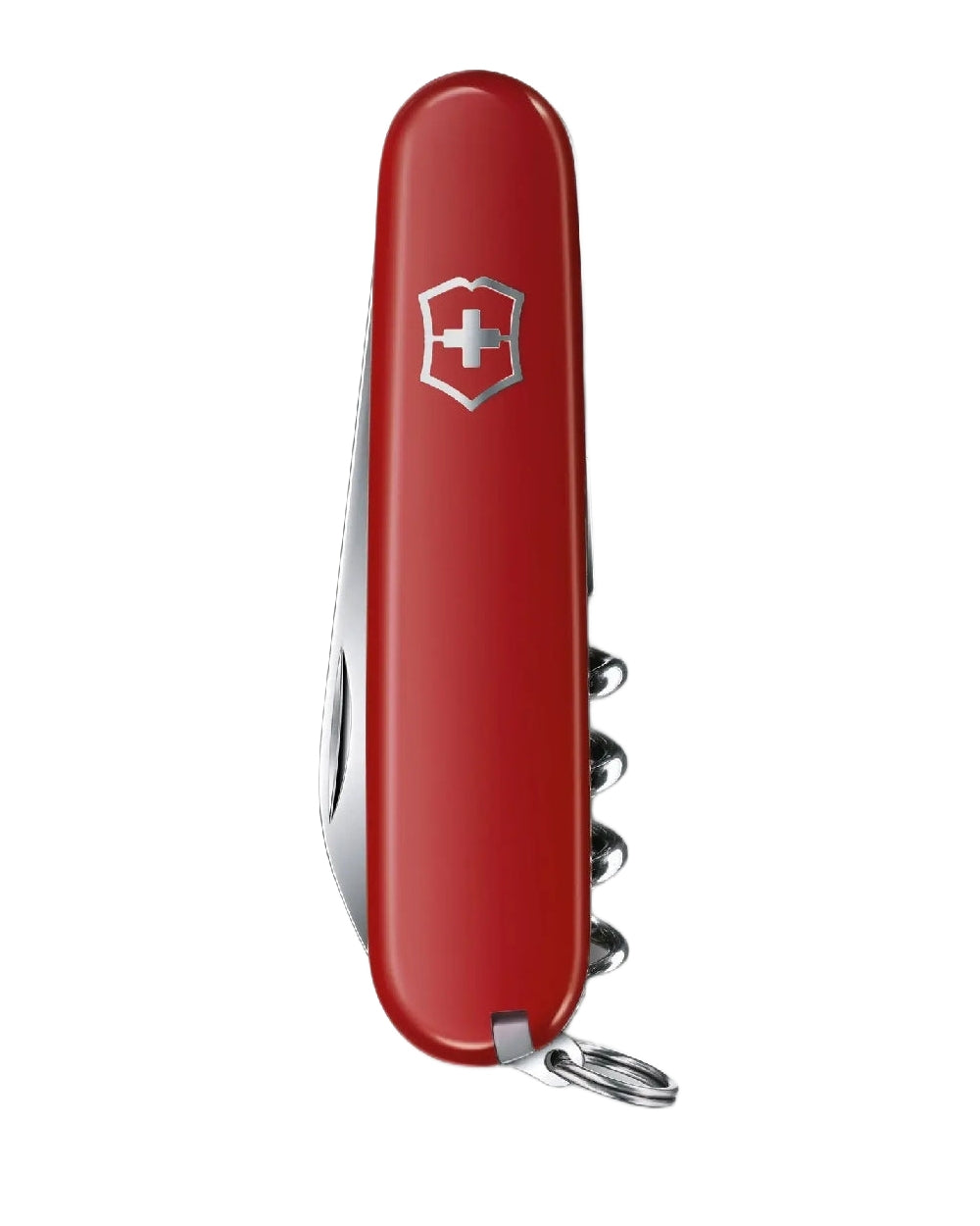 Red Coloured Victorinox Waiter Swiss Army Pocket Knife on white background 