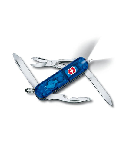 Victorinox Midnite Manager Swiss Army Medium Pocket Knife with LED Light in Transparent Blue 