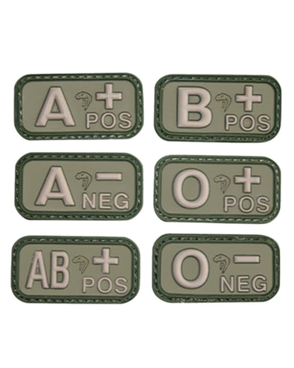 Green Coloured Viper Blood Group Rubber Patch on white background 