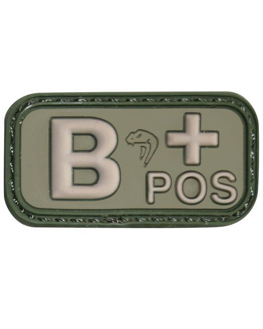 Green Coloured Viper Blood Group Rubber Patch on white background 