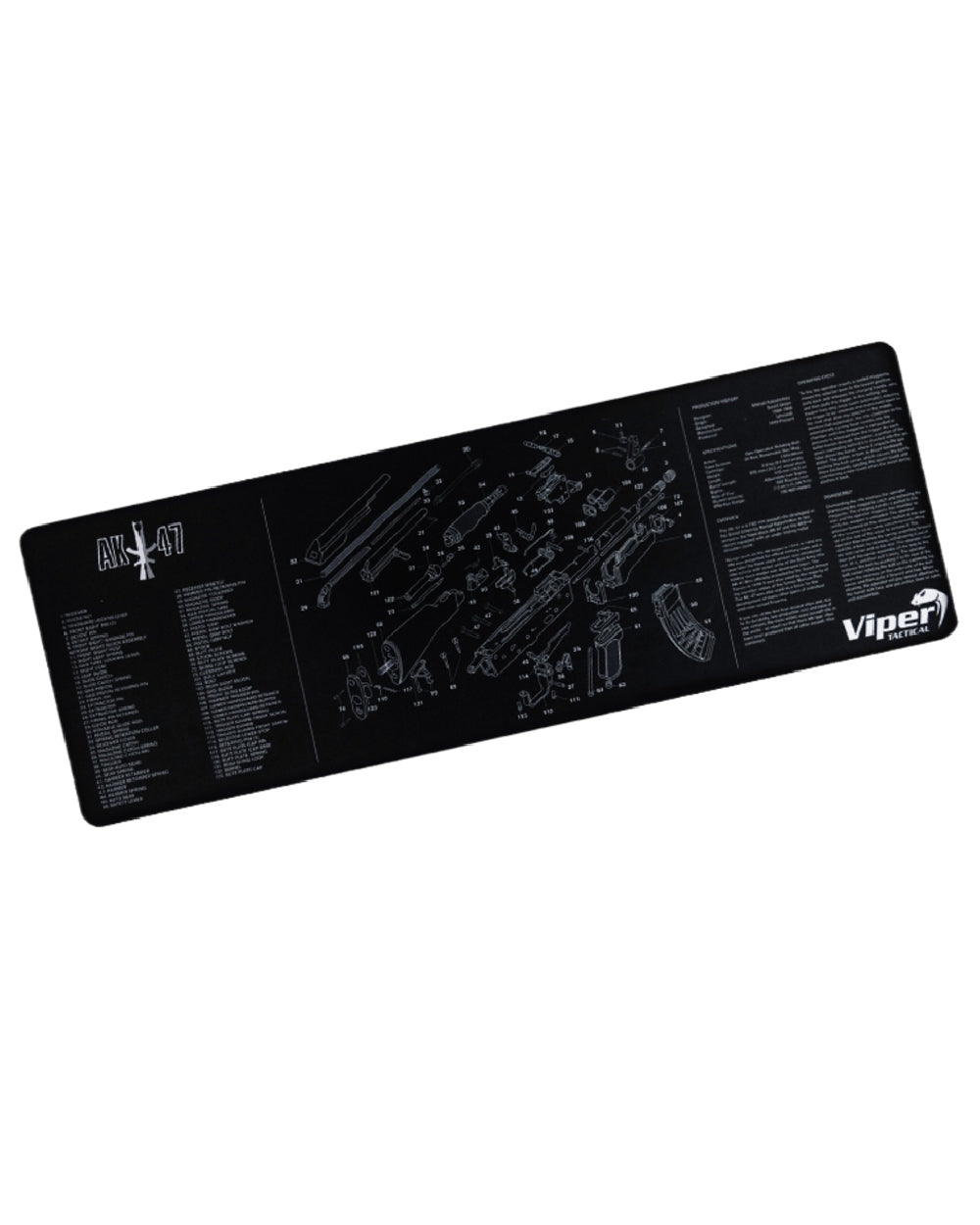 Black Coloured Viper Gun Mat on white background 