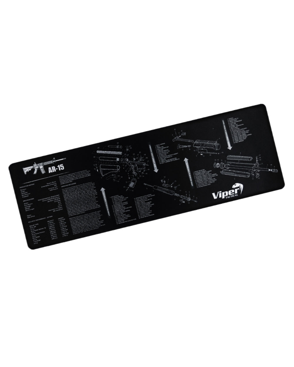 Black Coloured Viper Gun Mat on white background 
