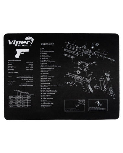 Black Coloured Viper Gun Mat on white background 