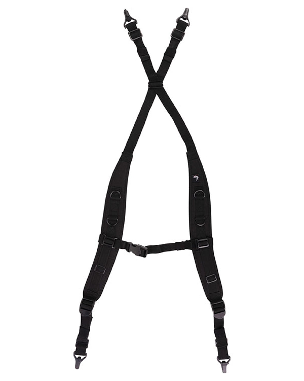 Black Coloured Viper Locking Harness on white background 