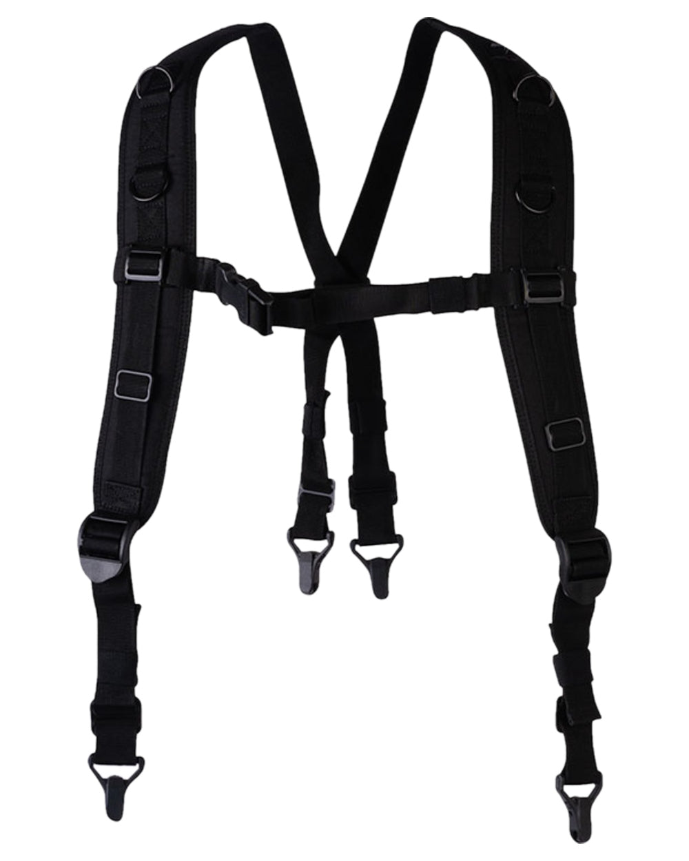 Black Coloured Viper Locking Harness on white background 