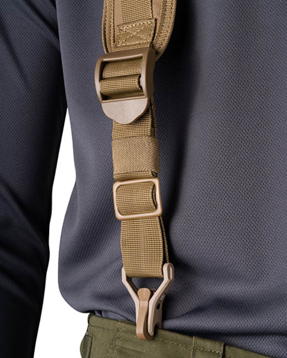 Coyote Coloured Viper Locking Harness on white background 