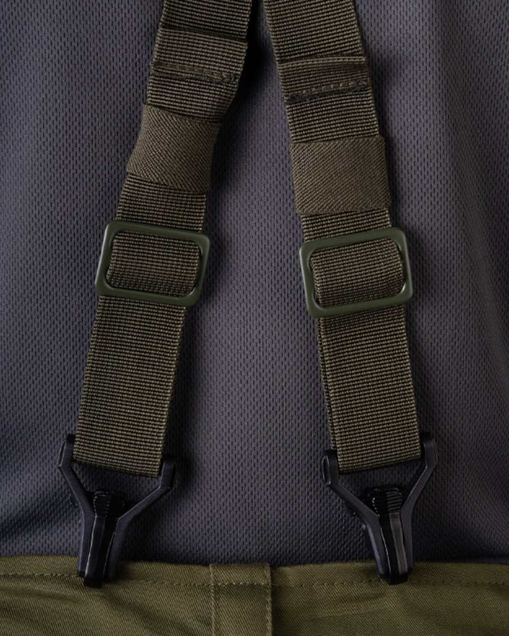 Green Coloured Viper Locking Harness on white background 