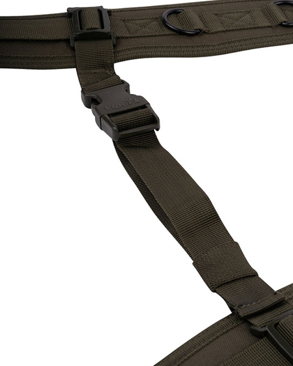 Green Coloured Viper Locking Harness on white background 