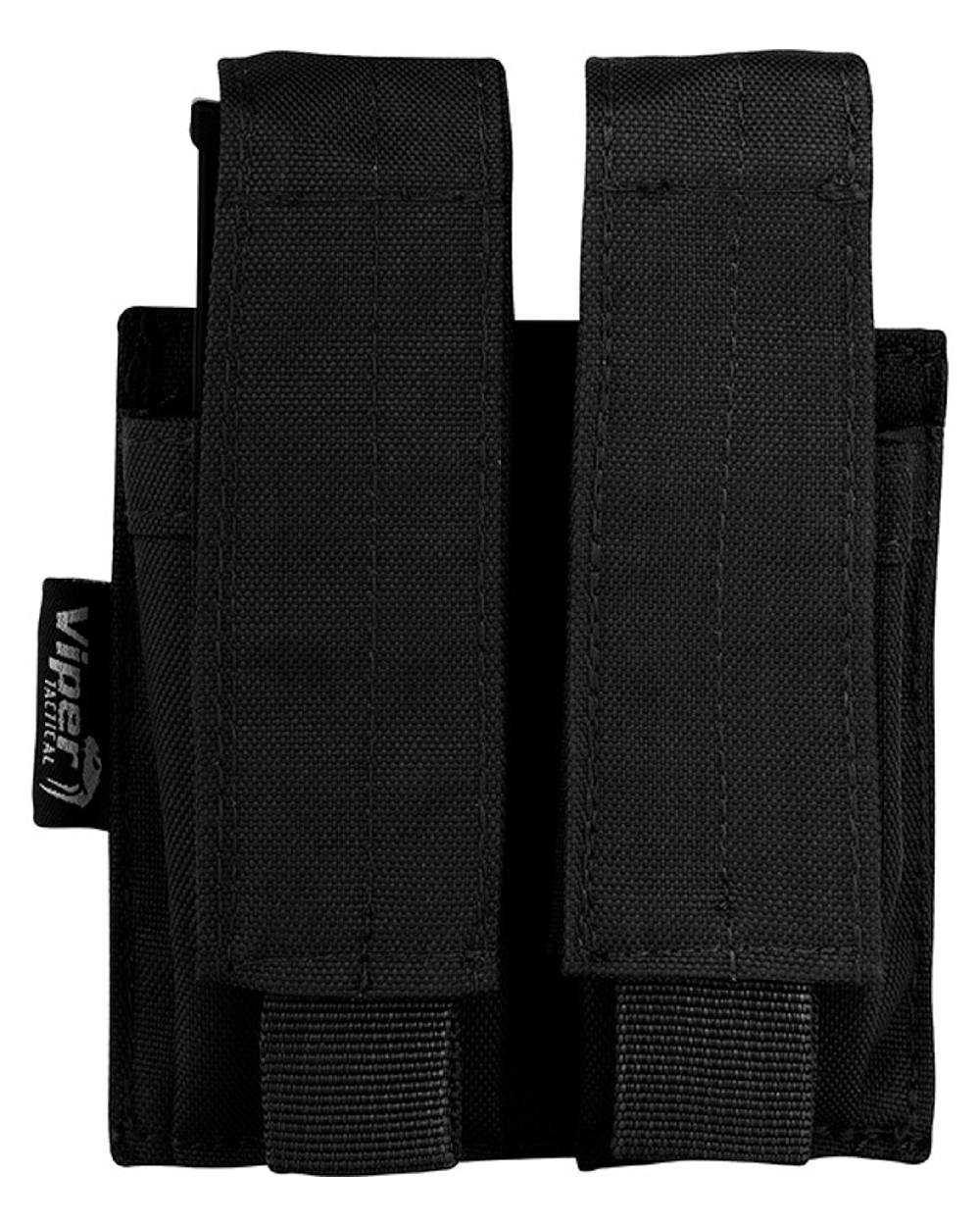 Black Coloured Viper Modular Double Pistol Mag Pouch on white background 