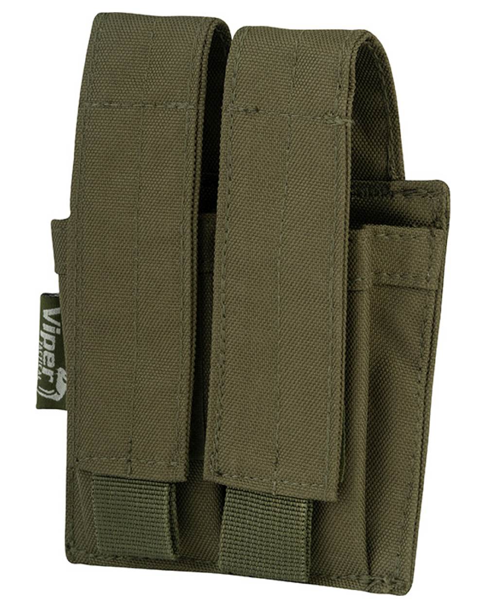 Green Coloured Viper Modular Double Pistol Mag Pouch on white background 