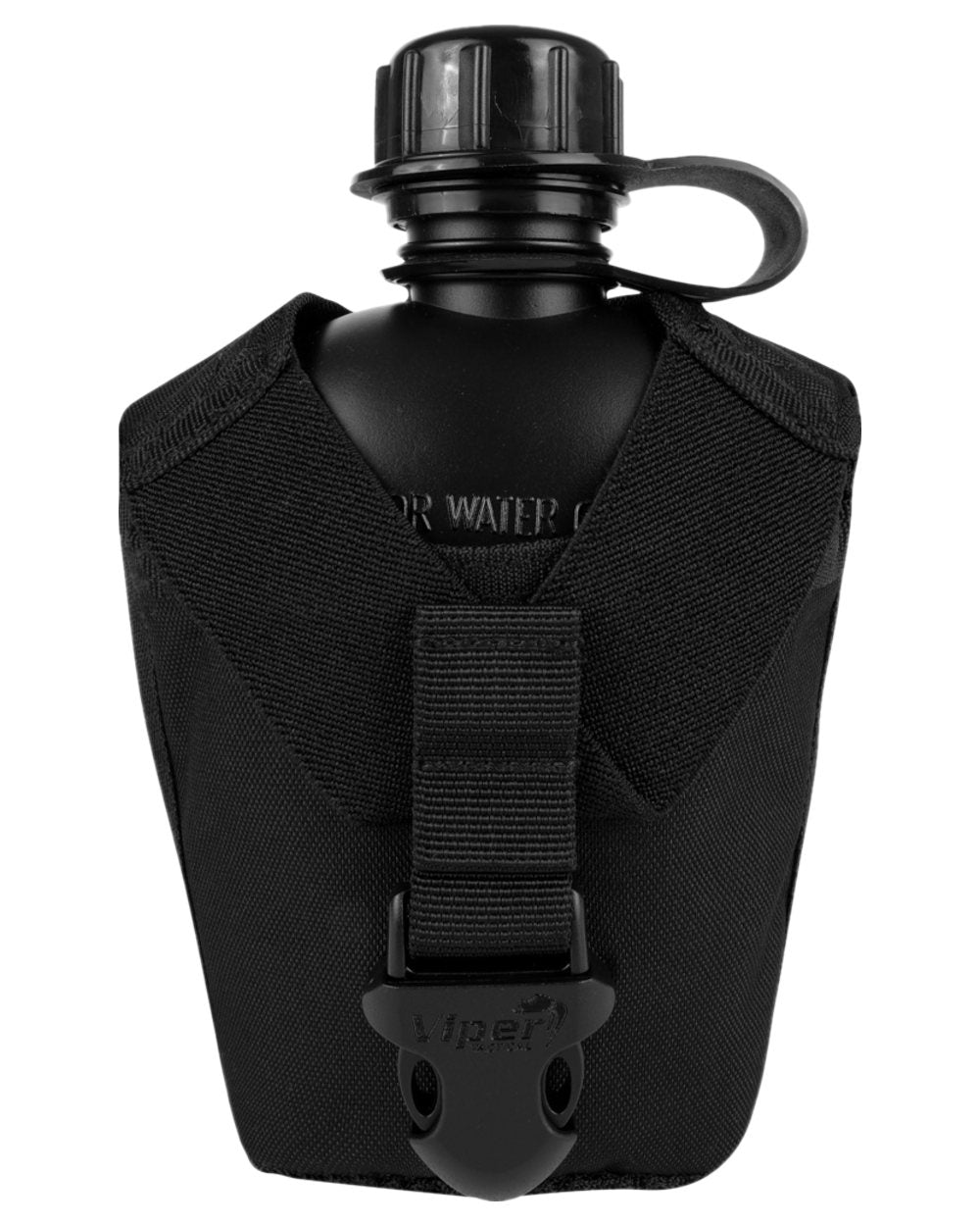 Black Coloured Viper Modular Water Bottle and Pouch on white background 