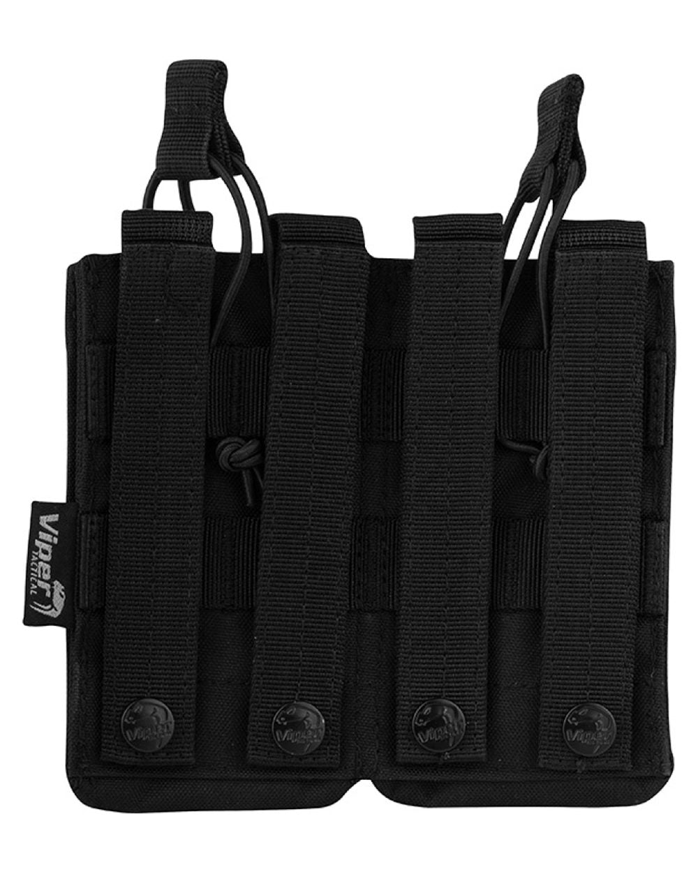 Black Coloured Viper Quick Release Double Mag Pouch on white background 