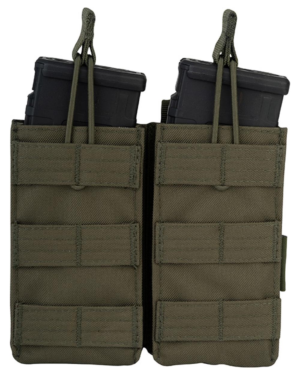 Green Coloured Viper Quick Release Double Mag Pouch on white background 