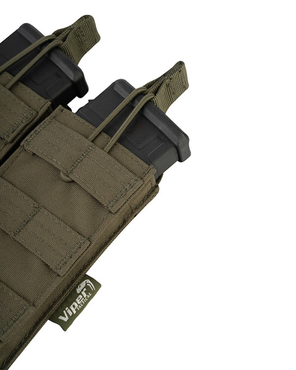 Green Coloured Viper Quick Release Double Mag Pouch on white background 