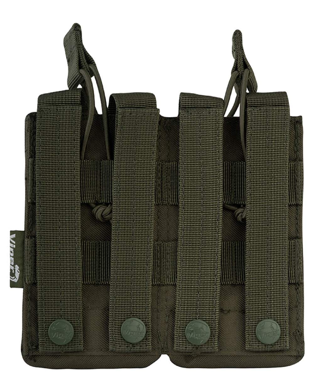 Green Coloured Viper Quick Release Double Mag Pouch on white background 