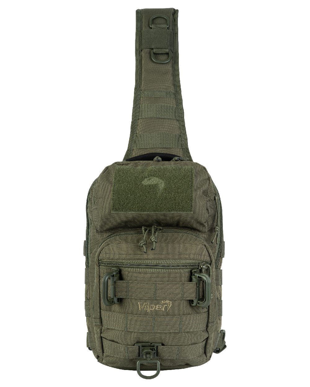Green Coloured Viper Shoulder Pack on white background 