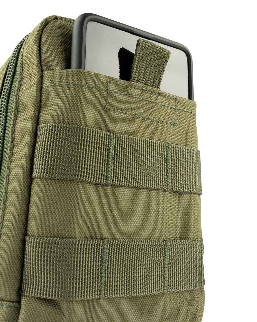 Green Coloured Viper Splitter Pouch on white background 