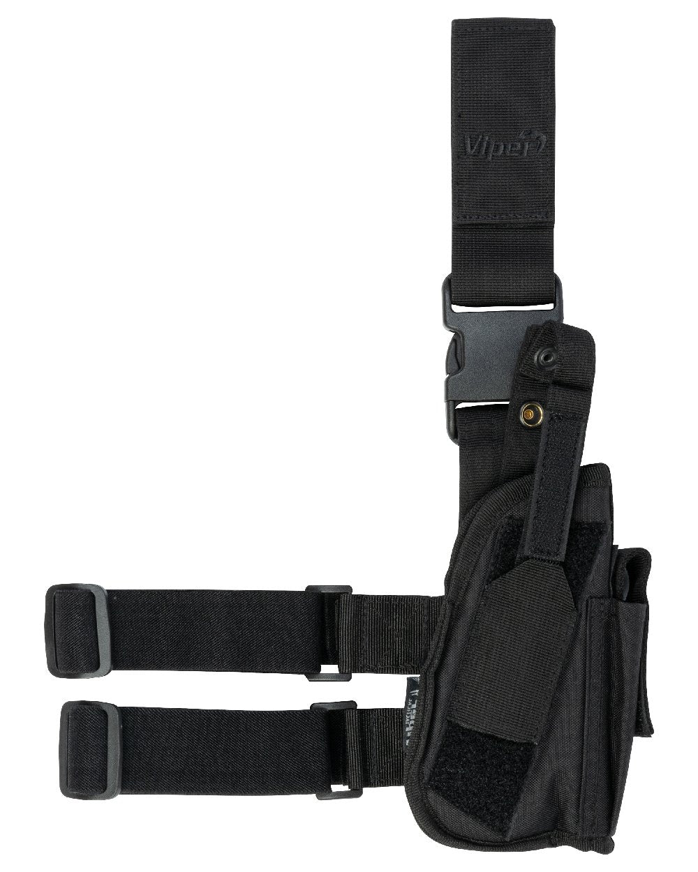 Black Coloured Viper Tactical Leg Holster on white background 