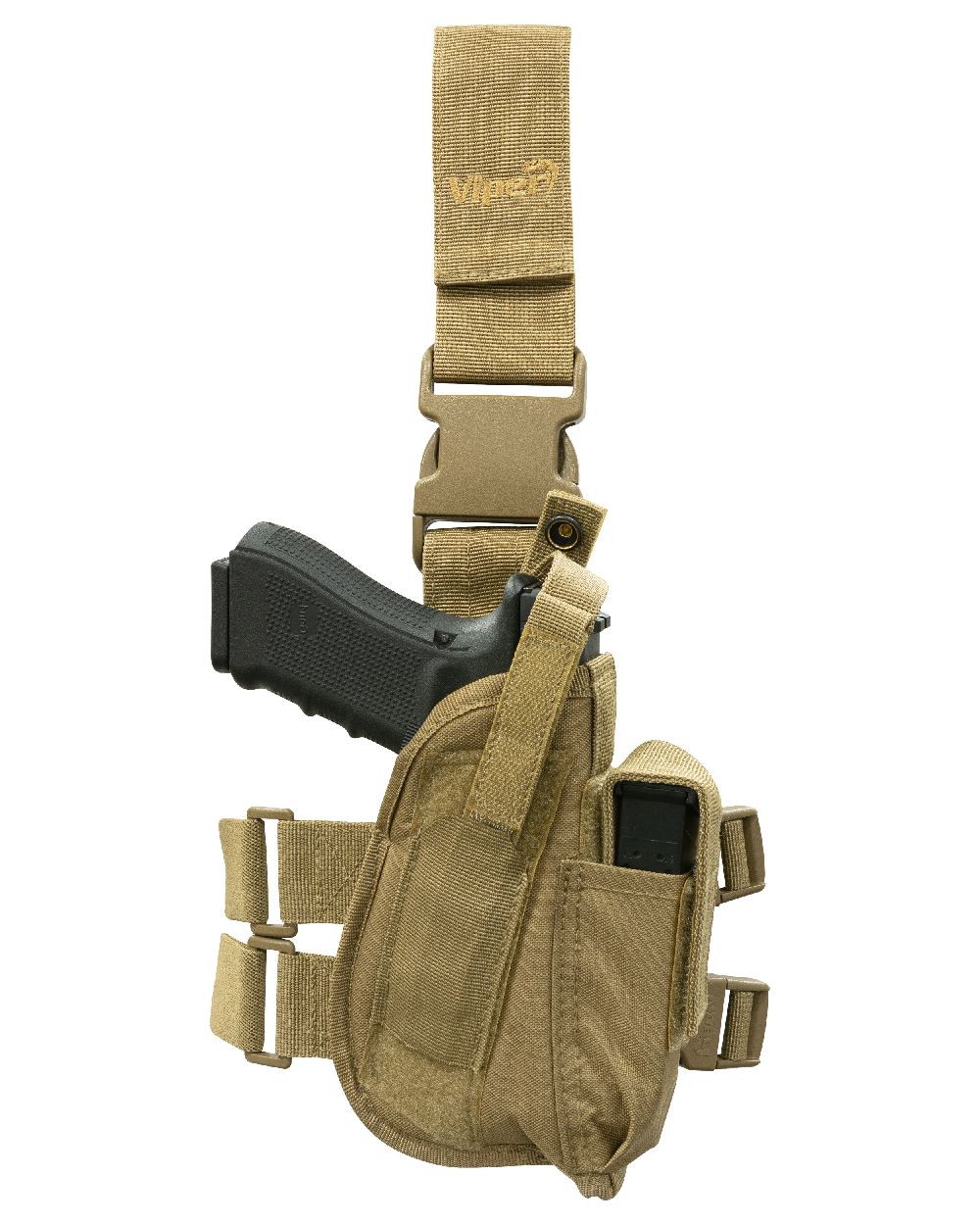 Coyote Coloured Viper Tactical Leg Holster on white background 