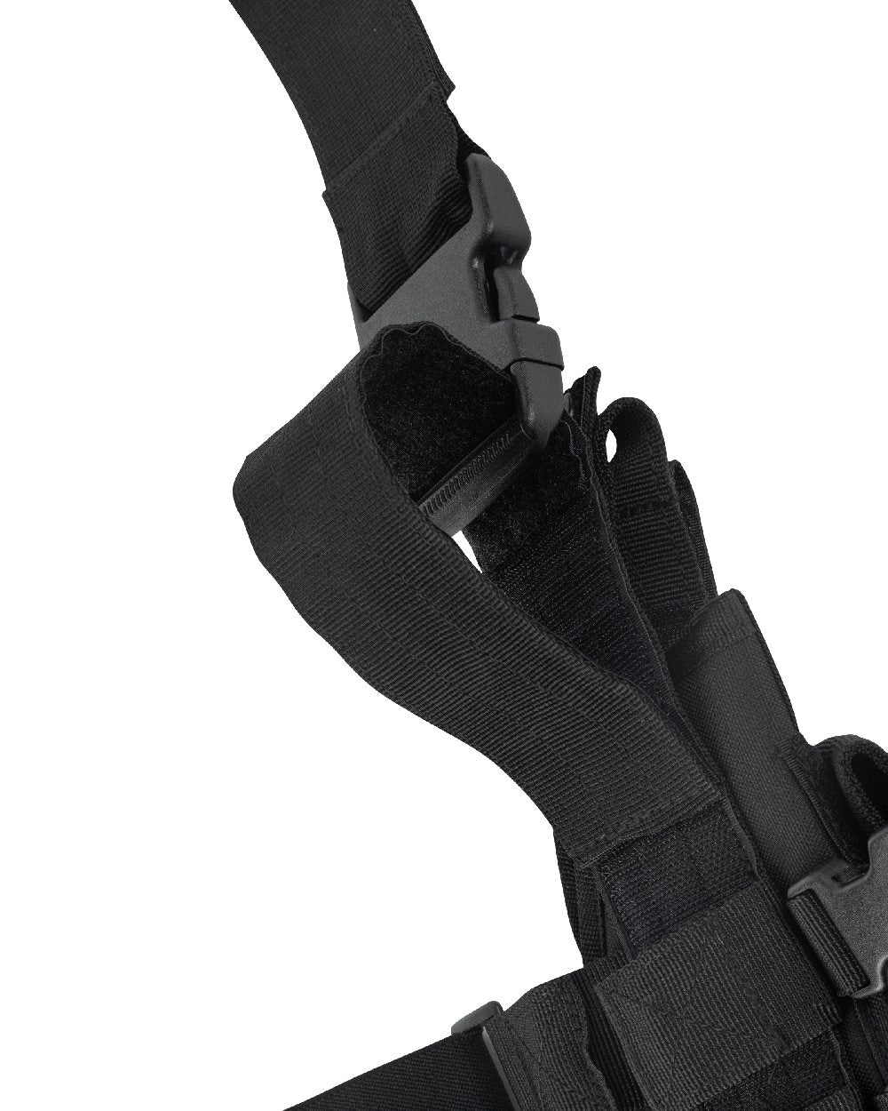 Black Coloured Viper Tactical Leg Holster Left Handed on white background 