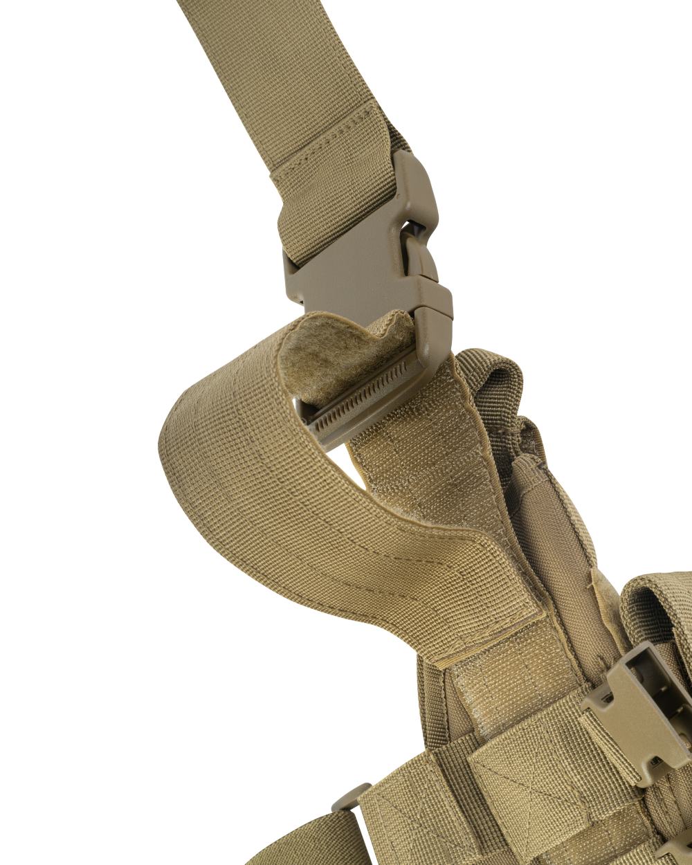 Coyote Coloured Viper Tactical Leg Holster Left Handed on white background 