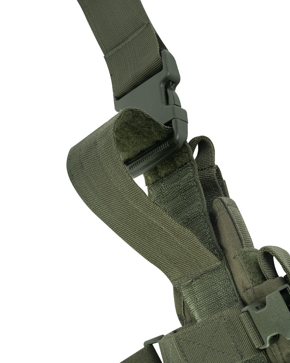 Green Coloured Viper Tactical Leg Holster Left Handed on white background 