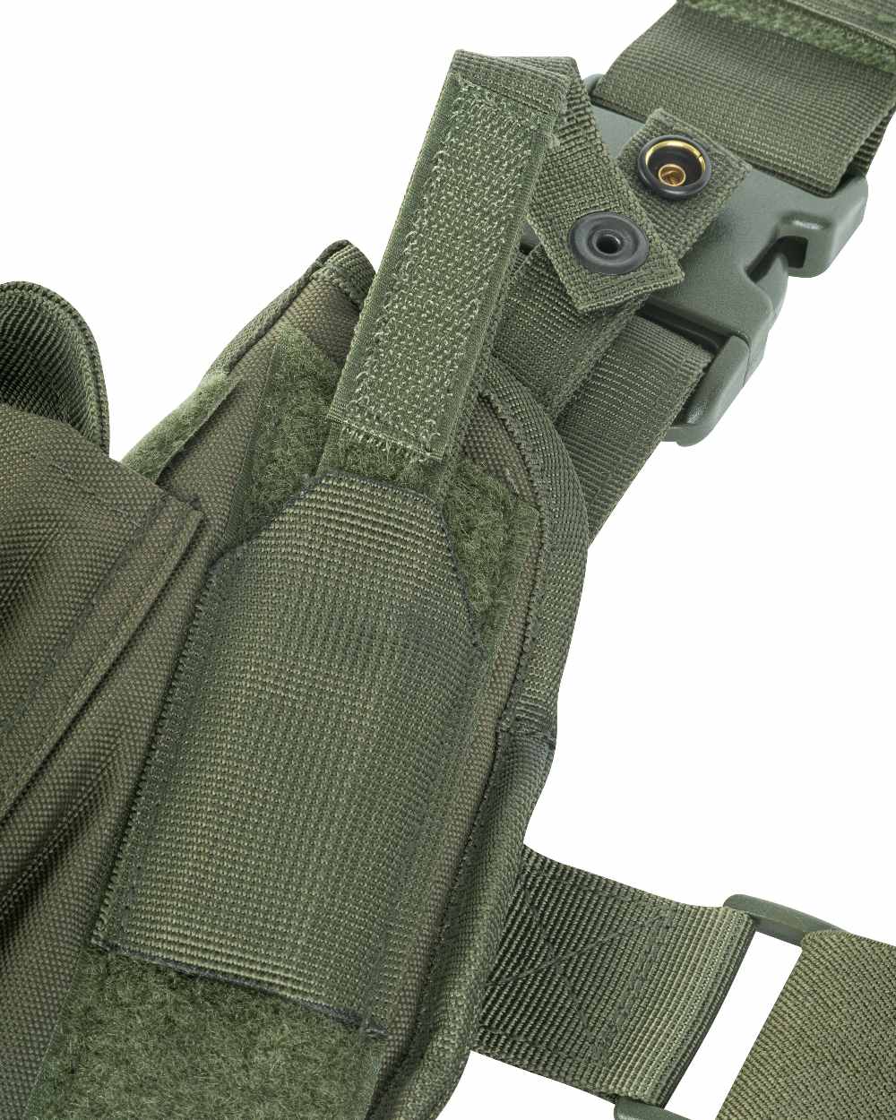 Green Coloured Viper Tactical Leg Holster Left Handed on white background 