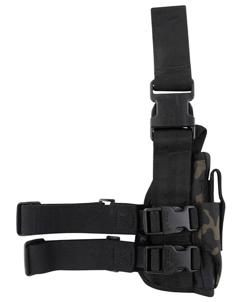VCAM Black Coloured Viper Tactical Leg Holster Left Handed on white background 
