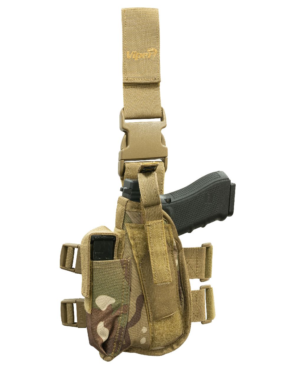 VCAM Coloured Viper Tactical Leg Holster Left Handed on white background 