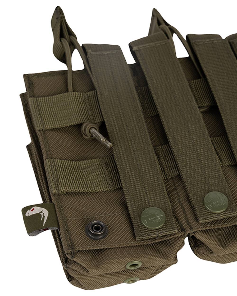 Green Coloured Viper Treble Duo Mag Pouch on white background 