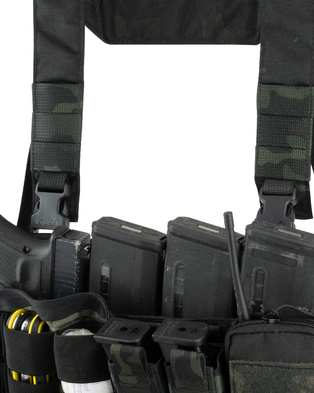 VCAM Black Coloured Viper VX Buckle Up Ready Rig on white background 