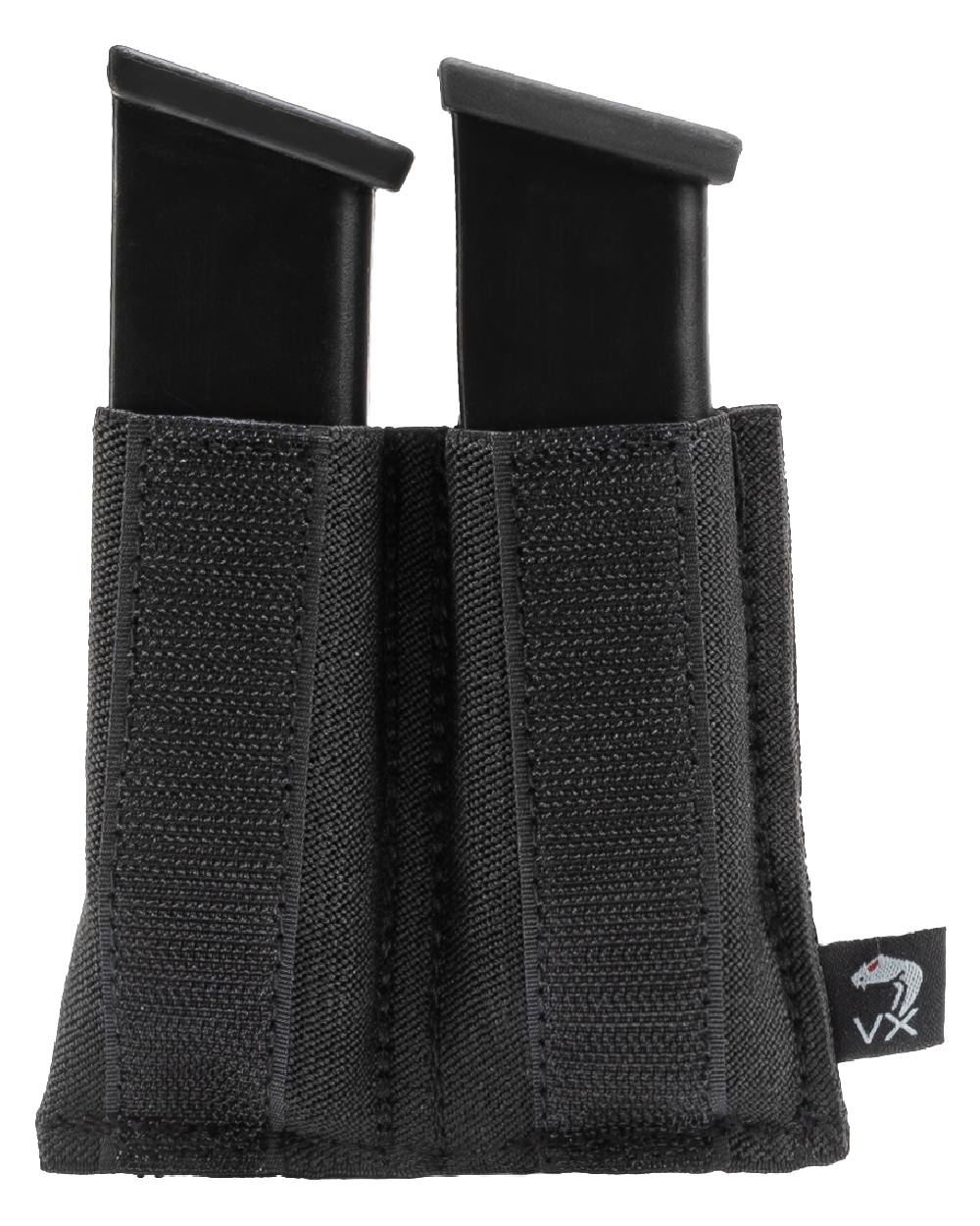 Black Coloured Viper VX Double Pistol Mag Sleeve on white background 