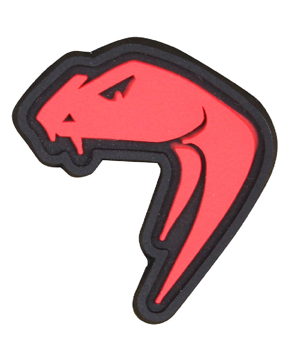 Red Coloured Viper Venom Rubber Patch on white background 