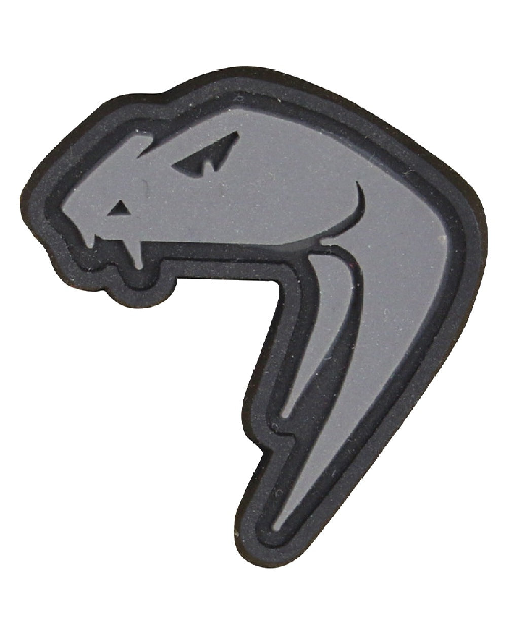 Titanium Coloured Viper Venom Rubber Patch on white background 