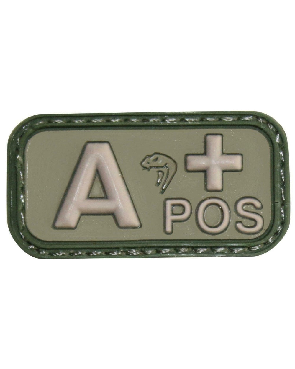 Viper Blood Group Rubber Patch A Pos in Green 