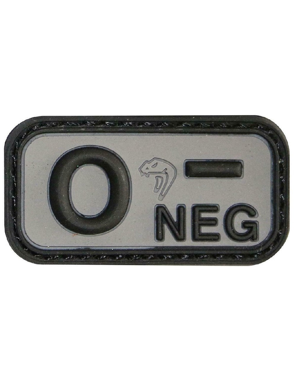 Viper Blood Group Rubber Patch O Neg in Black 