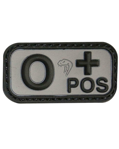 Viper Blood Group Rubber Patch O Pos in Black 