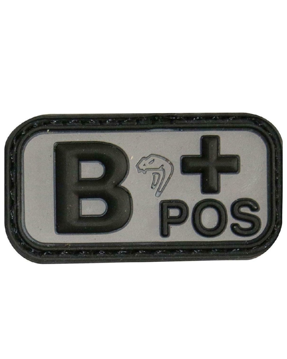 Viper Blood Group Rubber Patch B Pos in Black 